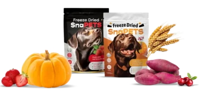 Garden SnaPets pet treats packets with ingredients